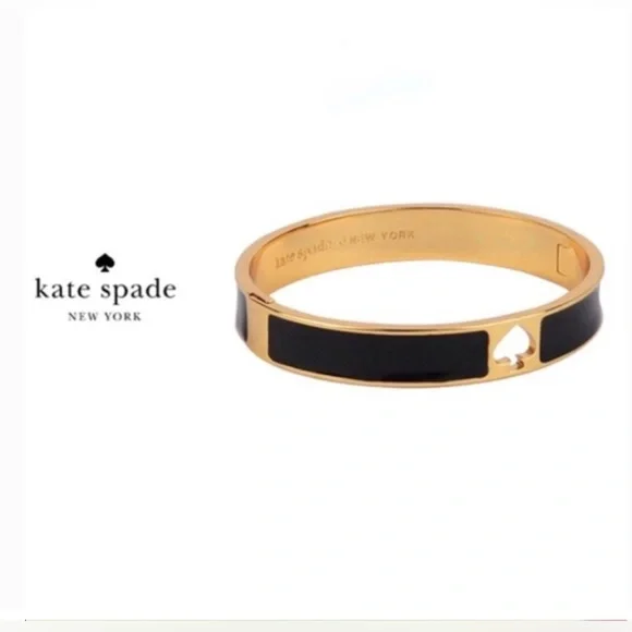 Kate Spade Everyday Spade Studs & Hole Punch Bracelet Black/Gold Combo - Picture 2 of 8